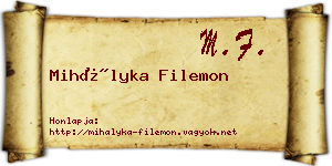 Mihályka Filemon névjegykártya